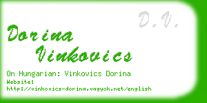 dorina vinkovics business card